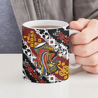 Papua New Guinea Bird Drum Ceramic Mug Papuan Batik Motif