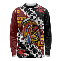 Personalised Papua New Guinea Bird Drum Long Sleeve Shirt Papuan Batik Motif