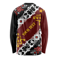 Personalised Papua New Guinea Bird Drum Long Sleeve Shirt Papuan Batik Motif