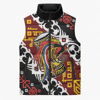 Personalised Papua New Guinea Bird Drum Sleeveless Puffer Jacket Papuan Batik Motif