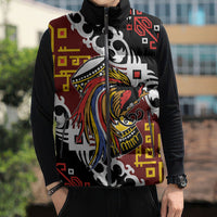 Personalised Papua New Guinea Bird Drum Sleeveless Puffer Jacket Papuan Batik Motif