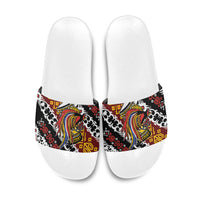 Papua New Guinea Bird Drum Slide Sandals Papuan Batik Motif