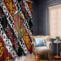 Papua New Guinea Bird Drum Window Curtain Papuan Batik Motif