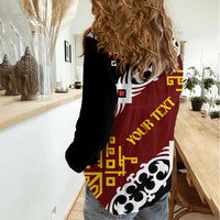 Personalised Papua New Guinea Bird Drum Women Casual Shirt Papuan Batik Motif