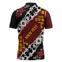 Personalised Papua New Guinea Bird Drum Zipper Polo Shirt Papuan Batik Motif