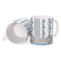 Papua New Guinea Bird Ethnic Ceramic Mug Papuan Batik Inspired Pattern