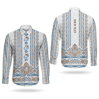 Personalised Papua New Guinea Bird Ethnic Couples Matching Tank Maxi Dress and Long Sleeve Button Shirt Papuan Batik Inspired Pattern