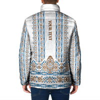 Personalised Papua New Guinea Bird Ethnic Padded Jacket Papuan Batik Inspired Pattern