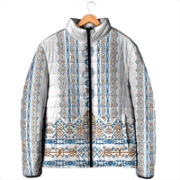 Personalised Papua New Guinea Bird Ethnic Padded Jacket Papuan Batik Inspired Pattern
