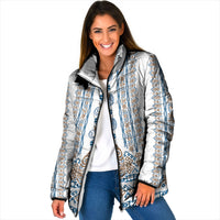 Personalised Papua New Guinea Bird Ethnic Padded Jacket Papuan Batik Inspired Pattern