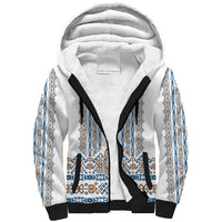 Personalised Papua New Guinea Bird Ethnic Sherpa Hoodie Papuan Batik Inspired Pattern