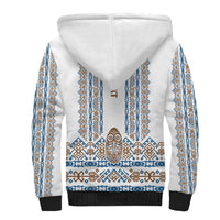 Personalised Papua New Guinea Bird Ethnic Sherpa Hoodie Papuan Batik Inspired Pattern