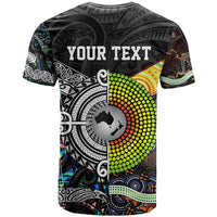 New Zealand and Australia T Shirt Maori Mix Aboriginal Art Style