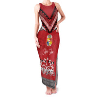 Personalised Tonga Rugby Pacific Family Matching Tank Maxi Dress and Hawaiian Shirt Ikale Tahi Sipi Tau LT9 Mom's Dress Red - Polynesian Pride
