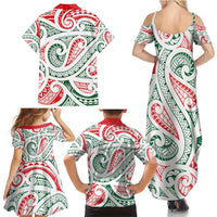 New Zealand Kowhaiwhai Christmas Family Matching Summer Maxi Dress and Hawaiian Shirt Traditional Maori Koru Pattern LT9 - Polynesian Pride