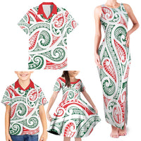 New Zealand Kowhaiwhai Christmas Family Matching Tank Maxi Dress and Hawaiian Shirt Traditional Maori Koru Pattern LT9 - Polynesian Pride