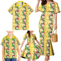 Hawaiian Palaka Family Matching Mermaid Dress and Hawaiian Shirt Hibiscus Pineapple Lei LT9 - Polynesian Pride