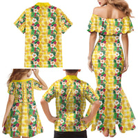 Hawaiian Palaka Family Matching Mermaid Dress and Hawaiian Shirt Hibiscus Pineapple Lei LT9 - Polynesian Pride