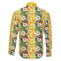 Hawaiian Palaka Family Matching Off Shoulder Short Dress and Hawaiian Shirt Hibiscus Pineapple Lei - Polynesian Pride
