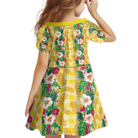 Hawaiian Palaka Kid Short Sleeve Dress Hibiscus Pineapple Lei - Polynesian Pride