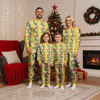 Hawaiian Palaka Christmas Pajama Set Hibiscus Pineapple Lei - Polynesian Pride