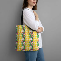 Hawaiian Palaka Tote Bag Hibiscus Pineapple Lei - Polynesian Pride