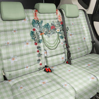 Sage Green Hawaiian Palaka Back Car Seat Cover Kukui Nut Money Lei LT9 - Polynesian Pride