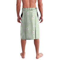 Sage Green Hawaiian Palaka Lavalava Kukui Nut Money Lei - Polynesian Pride