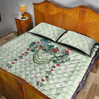 Sage Green Hawaiian Palaka Quilt Bed Set Kukui Nut Money Lei - Polynesian Pride