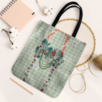 Sage Green Hawaiian Palaka Tote Bag Kukui Nut Money Lei LT9 Black Strap One Size Green - Polynesian Pride