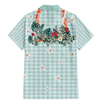 Turquoise Hawaiian Palaka Family Matching Mermaid Dress and Hawaiian Shirt Kukui Nut Money Lei LT9 - Polynesian Pride