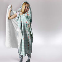 Turquoise Hawaiian Palaka Hooded Blanket Kukui Nut Money Lei - Polynesian Pride