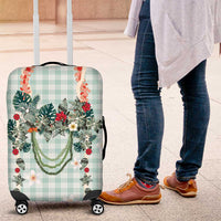 Turquoise Hawaiian Palaka Luggage Cover Kukui Nut Money Lei - Polynesian Pride