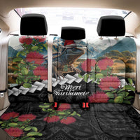 Meri Kirihimete Tuatara Back Car Seat Cover New Zealand Fern with Puhutukawa Flowers LT9 - Polynesian Pride