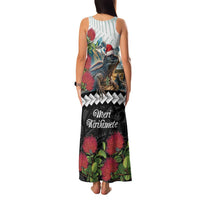 Meri Kirihimete Tuatara Family Matching Tank Maxi Dress and Hawaiian Shirt New Zealand Fern with Puhutukawa Flowers LT9 - Polynesian Pride