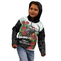 Meri Kirihimete Tuatara Kid Hoodie New Zealand Fern with Puhutukawa Flowers LT9 - Polynesian Pride