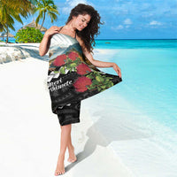 Meri Kirihimete Tuatara Sarong New Zealand Fern with Puhutukawa Flowers LT9 - Polynesian Pride