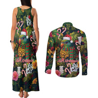 Meri Kirihimete Kakapo Santa Couples Matching Tank Maxi Dress and Long Sleeve Button Shirt Merry Christmas with Tropical Vibe LT9 - Polynesian Pride