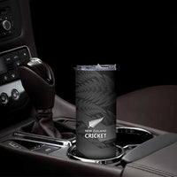 New Zealand Cricket Custom Skinny Tumbler Potae Pango Black Fern Pattern LT9 - Polynesian Pride