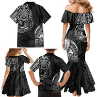 Polynesian Turtle Tribal Tattoo Family Matching Mermaid Dress and Hawaiian Shirt Black Style LT9 - Polynesian Pride