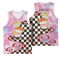 Personalized Japanese Kawaii Sushi Roll Basketball Jersey Wagara Palaka Pattern