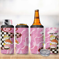 Personalized Japanese Kawaii Sushi Roll 4 in 1 Can Cooler Tumbler Wagara Palaka Pattern