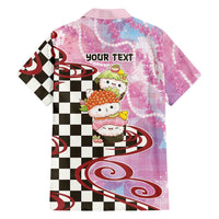 Personalized Japanese Kawaii Sushi Roll Family Matching Off The Shoulder Long Sleeve Dress and Hawaiian Shirt Wagara Palaka Pattern
