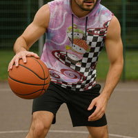 Personalized Japanese Kawaii Sushi Roll Sleeveless Hoodie Wagara Palaka Pattern