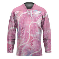 Japanese Koi Fish Hockey Jersey Pink Wagara Palaka Honohono Pikake Lei