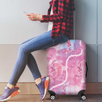 Japanese Koi Fish Luggage Cover Pink Wagara Palaka Honohono Pikake Lei