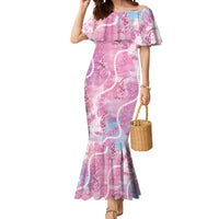 Japanese Koi Fish Mermaid Dress Pink Wagara Palaka Honohono Pikake Lei