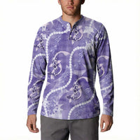 Japanese Koi Fish Button Sweatshirt Purple Wagara Palaka Honohono Pikake Lei