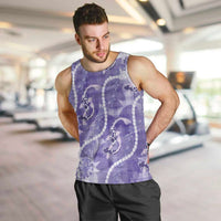 Japanese Koi Fish Men Tank Top Purple Wagara Palaka Honohono Pikake Lei