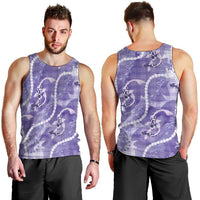 Japanese Koi Fish Men Tank Top Purple Wagara Palaka Honohono Pikake Lei